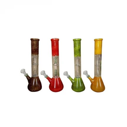 6 x 12" Classic Mixed Colour Glass Bong - GB24